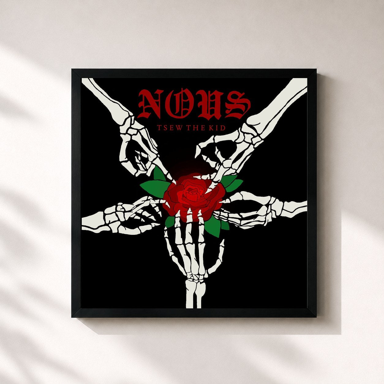#noir Tableau carré de l'album Nous de Tsew The Kid, cadre noir 32x32 cm