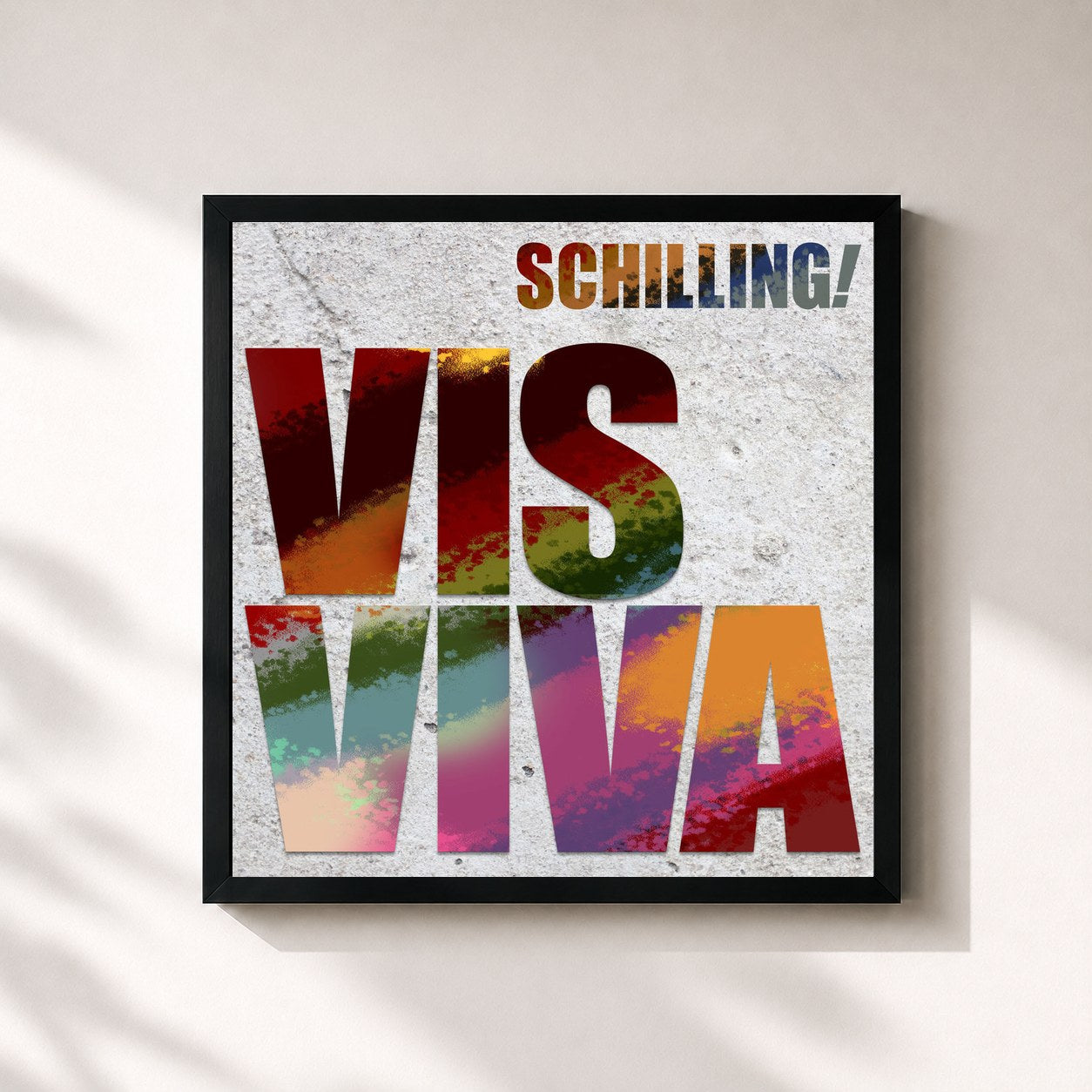 #noir Tableau carré de l'album Vis Viva de Peter Schilling, cadre noir 32x32 cm