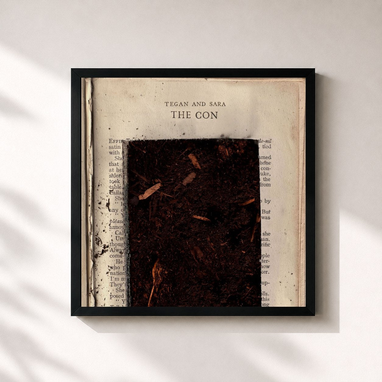 #noir Tableau carré de l'album The Con de Tegan and Sara, cadre noir 32x32 cm