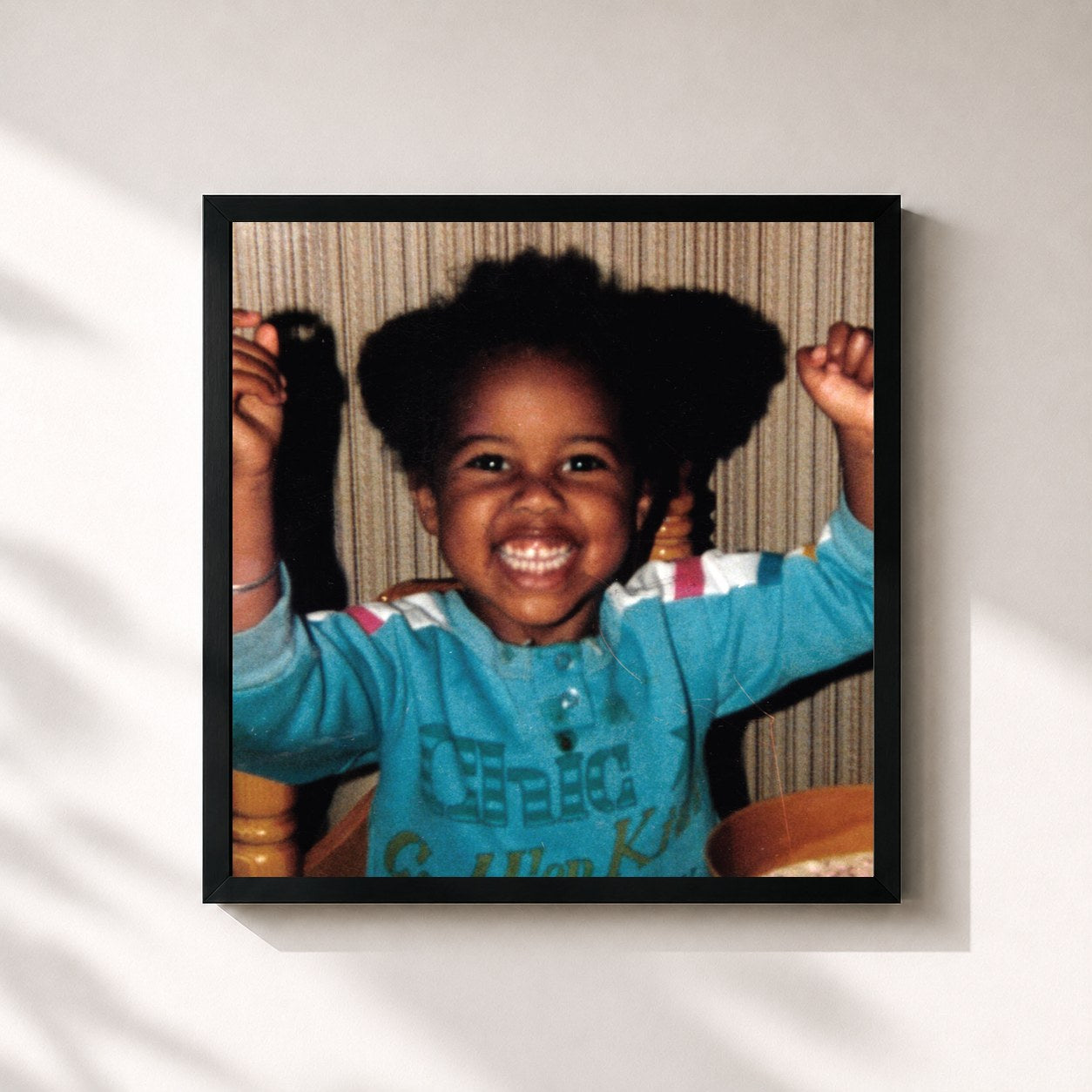 #noir Tableau carré de l'album TAPE TWO de Young Fathers, cadre noir 32x32 cm