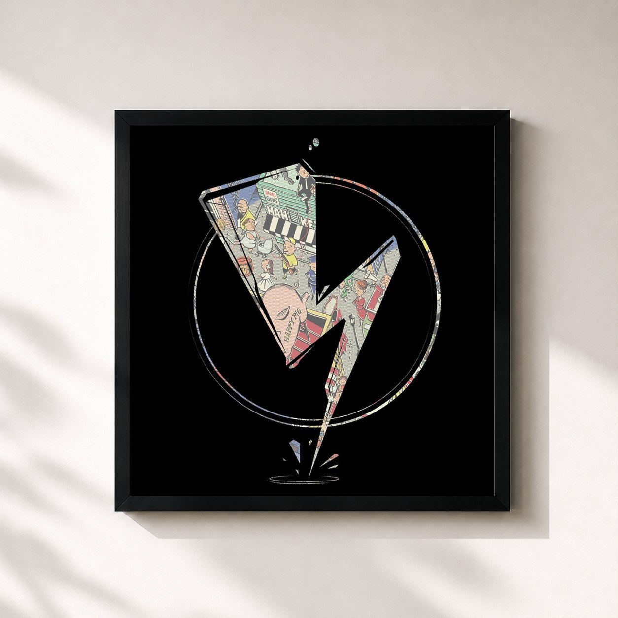 #noir Tableau carré de l'album The Beautiful People de SiM, cadre noir 32x32 cm