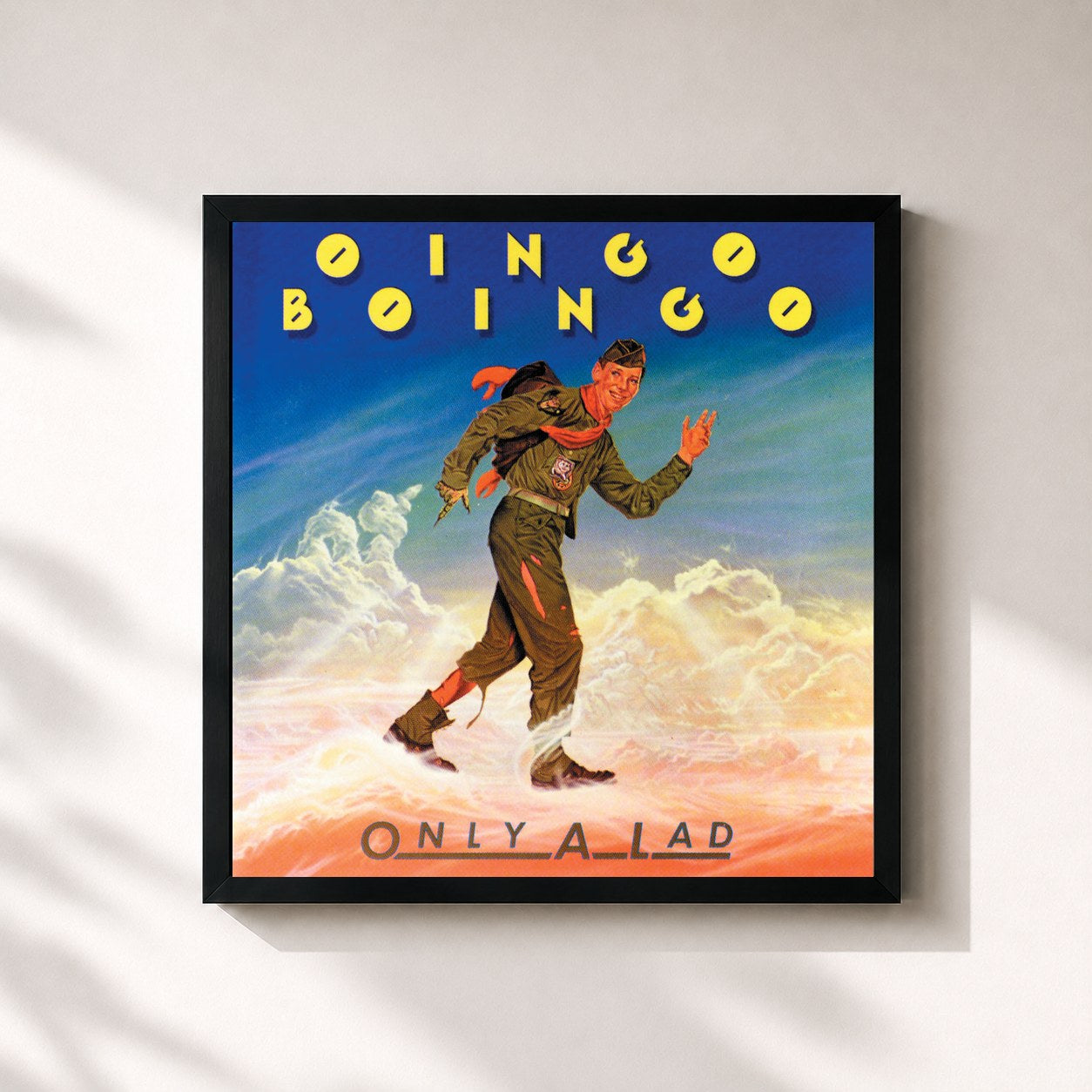 #noir Tableau carré de l'album Only A Lad de Oingo Boingo, cadre noir 32x32 cm