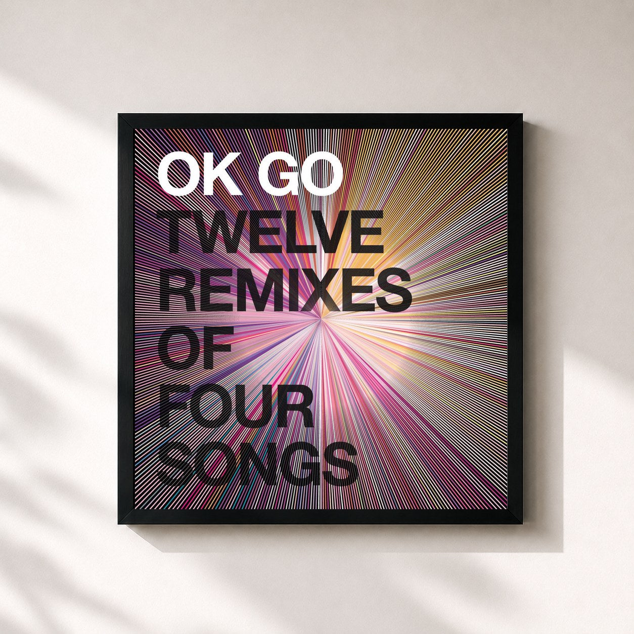 #noir Tableau carré de l'album Twelve Remixes of Four Songs de OK Go, cadre noir 32x32 cm