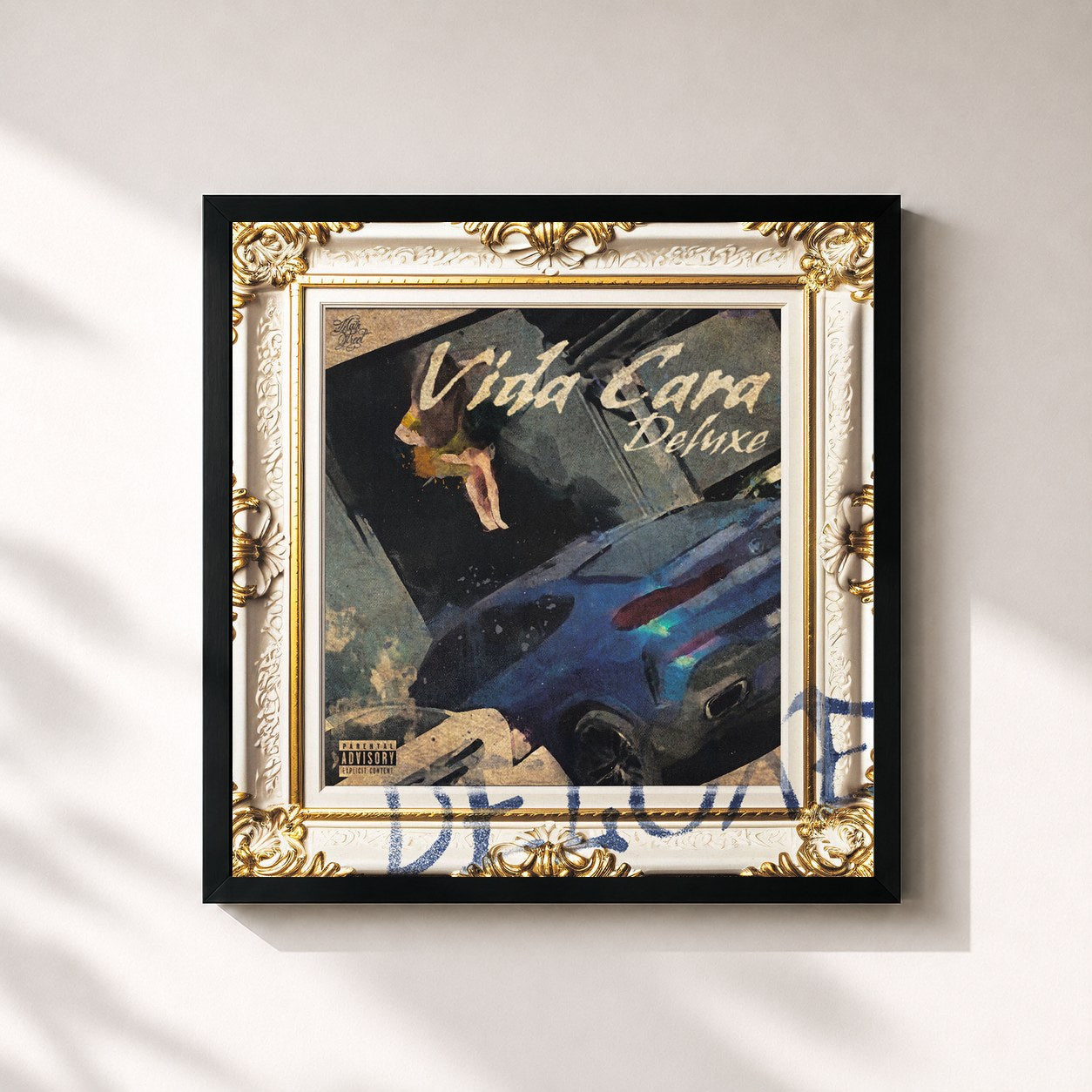 #noir Tableau carré de l'album Vida Cara (Deluxe) de Orochi, cadre noir 32x32 cm