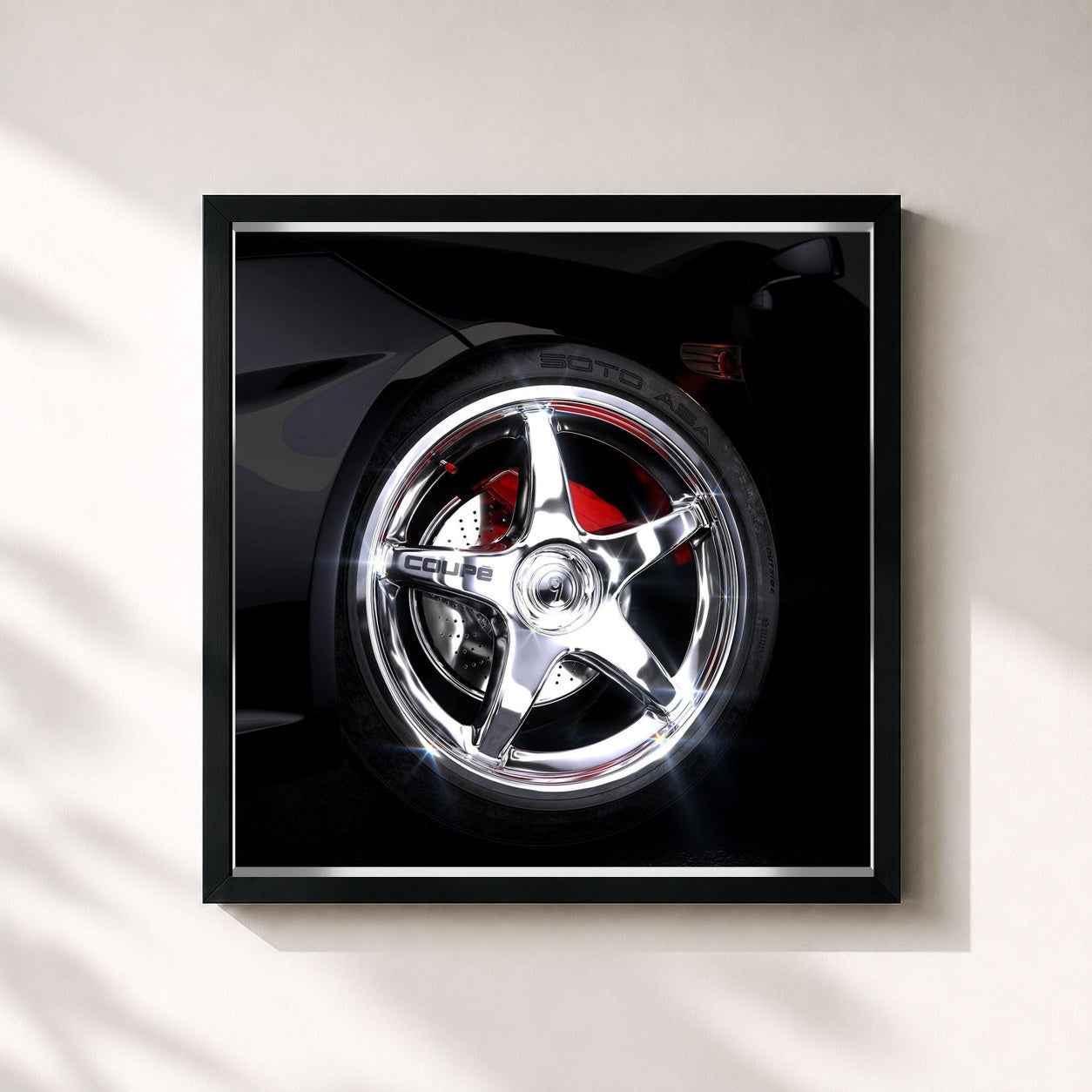 #noir Tableau carré de l'album Coupé de Soto Asa, cadre noir 32x32 cm