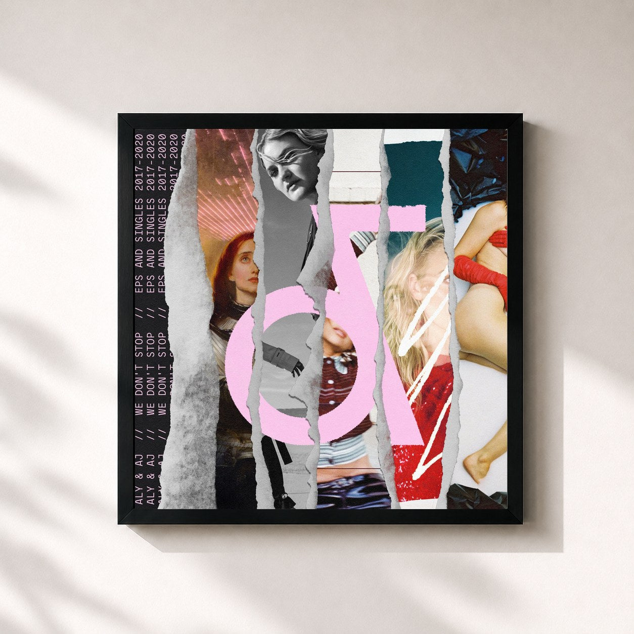 #noir Tableau carré de l'album We Don’t Stop de Aly & AJ, cadre noir 32x32 cm
