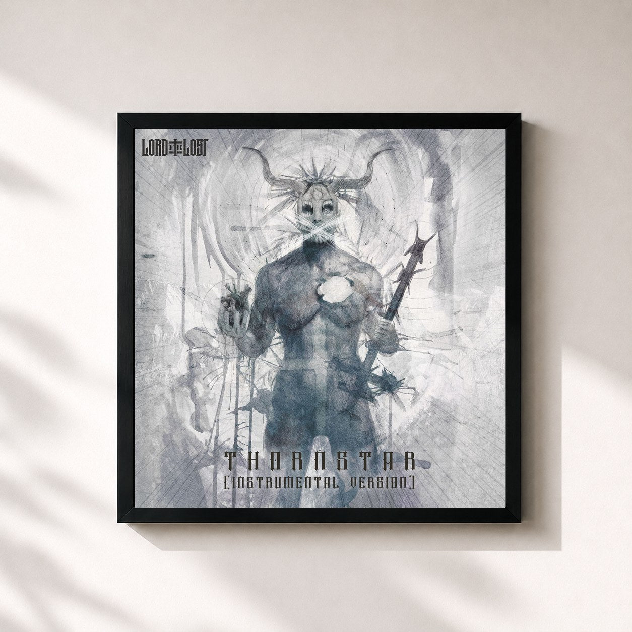 #noir Tableau carré de l'album Thornstar (Instrumental Version) de Lord Of The Lost, cadre noir 32x32 cm