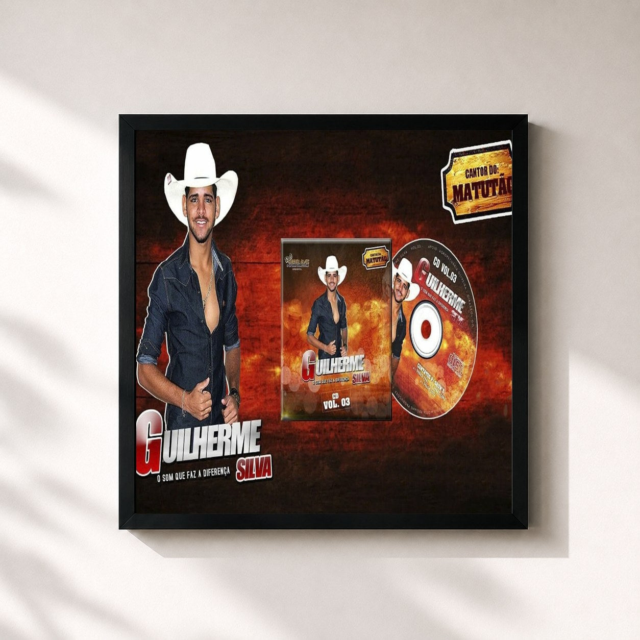 #noir Tableau carré de l'album Vol 3 de Guilherme Silva, cadre noir 32x32 cm