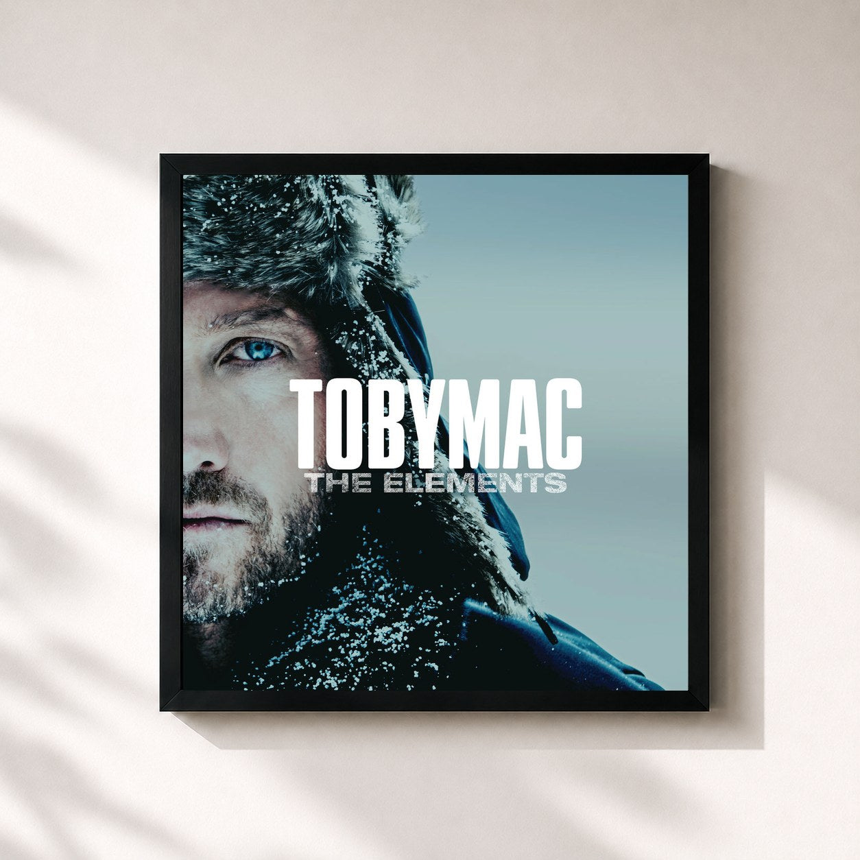 #noir Tableau carré de l'album The Elements de tobyMac, cadre noir 32x32 cm