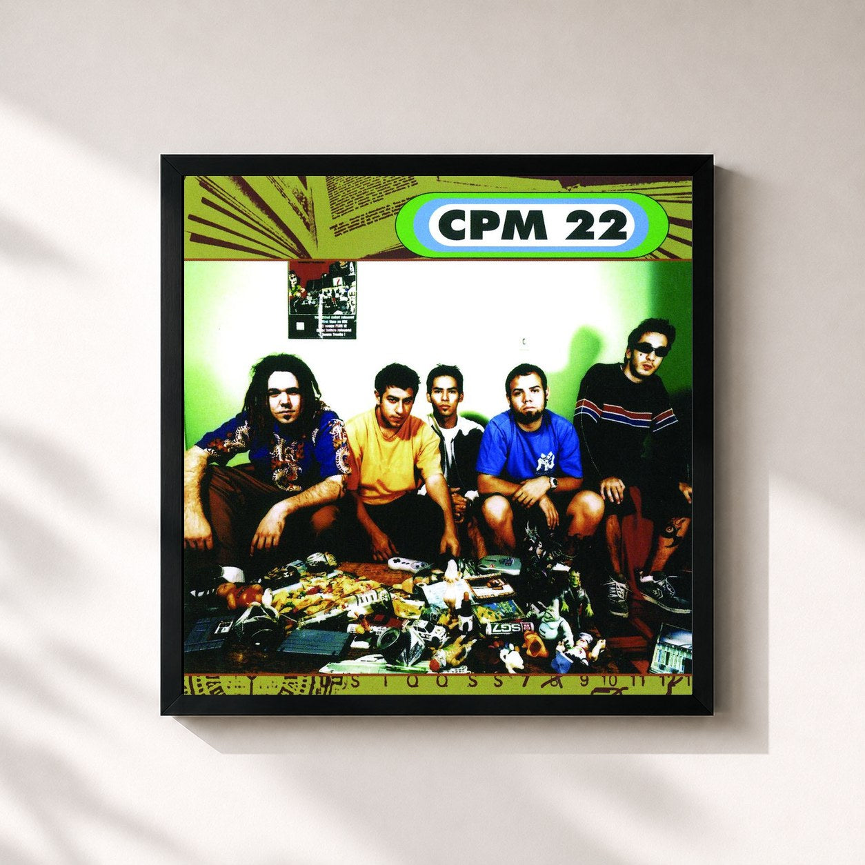#noir Tableau carré de l'album CPM22 de CPM 22, cadre noir 32x32 cm