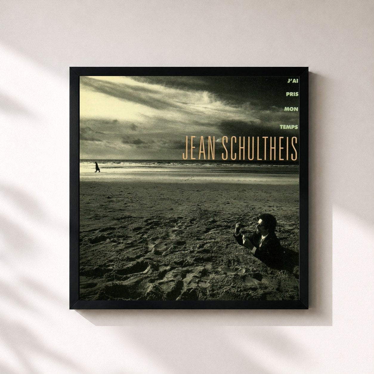 #noir Tableau carré de l'album J'ai pris mon temps de Jean Schultheis, cadre noir 32x32 cm
