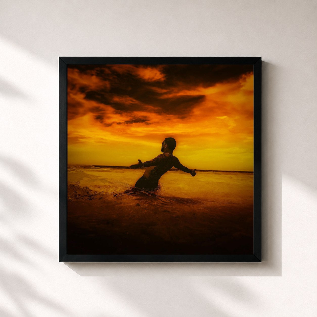 #noir Tableau carré de l'album HOPI SENDÉ de Ryan Castro, cadre noir 32x32 cm