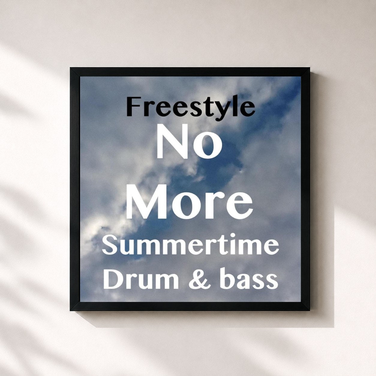 #noir Tableau carré de l'album Freestyle drum and bass de Freestyle, cadre noir 32x32 cm