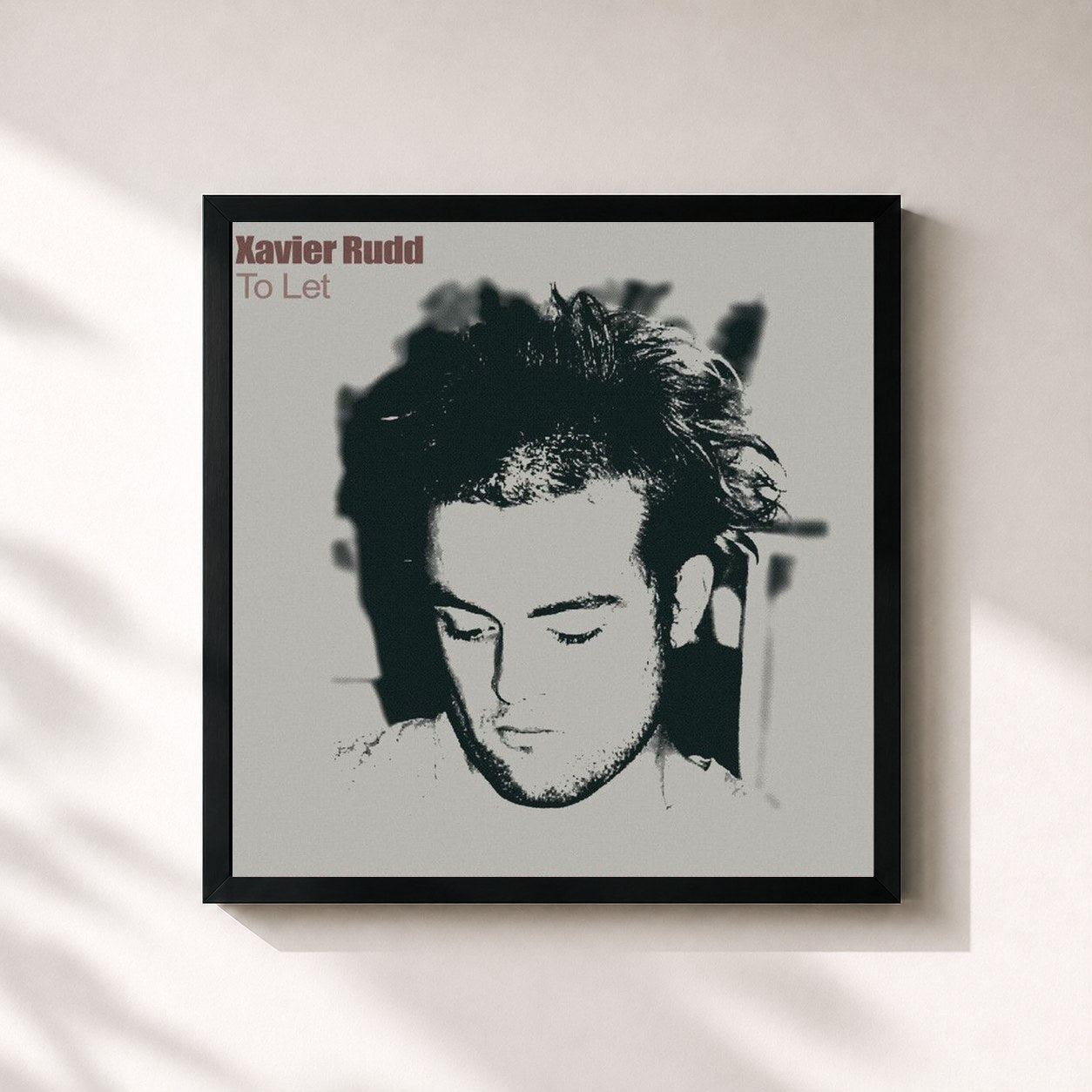 #noir Tableau carré de l'album To Let de Xavier Rudd, cadre noir 32x32 cm