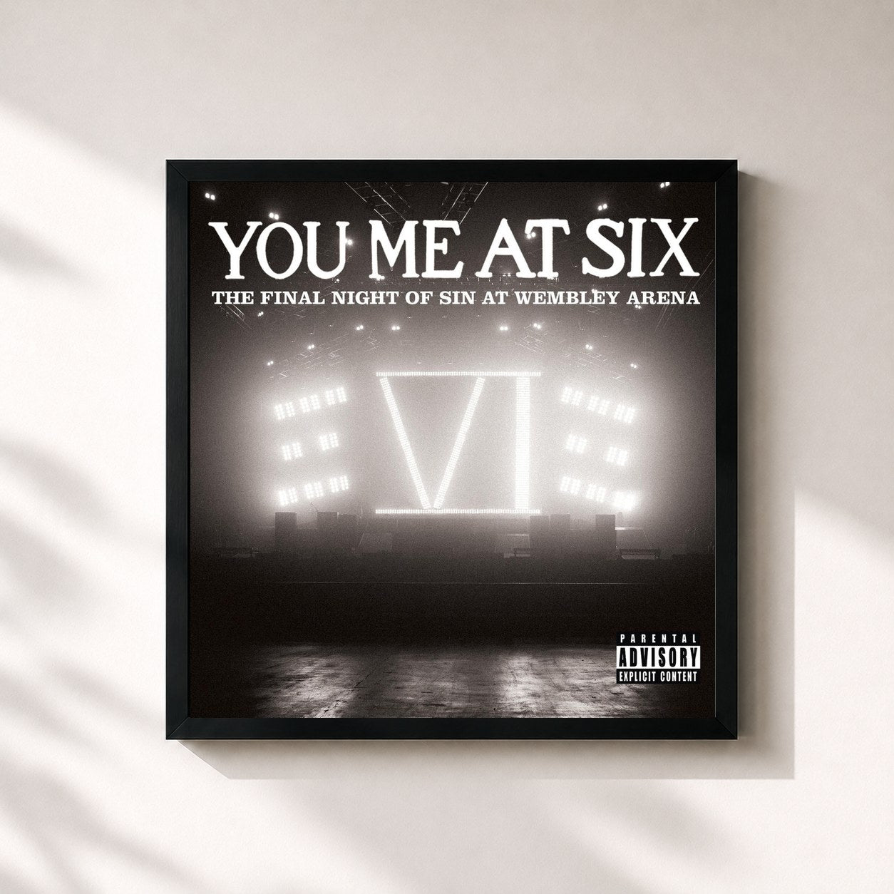 #noir Tableau carré de l'album The Final Night Of Sin At Wembley Arena de You Me At Six, cadre noir 32x32 cm