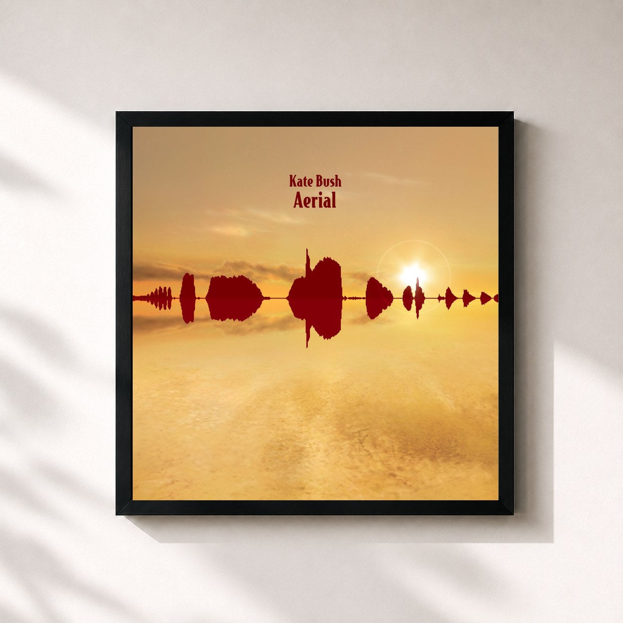 #noir Tableau carré de l'album Aerial de Kate Bush, cadre noir 32x32 cm