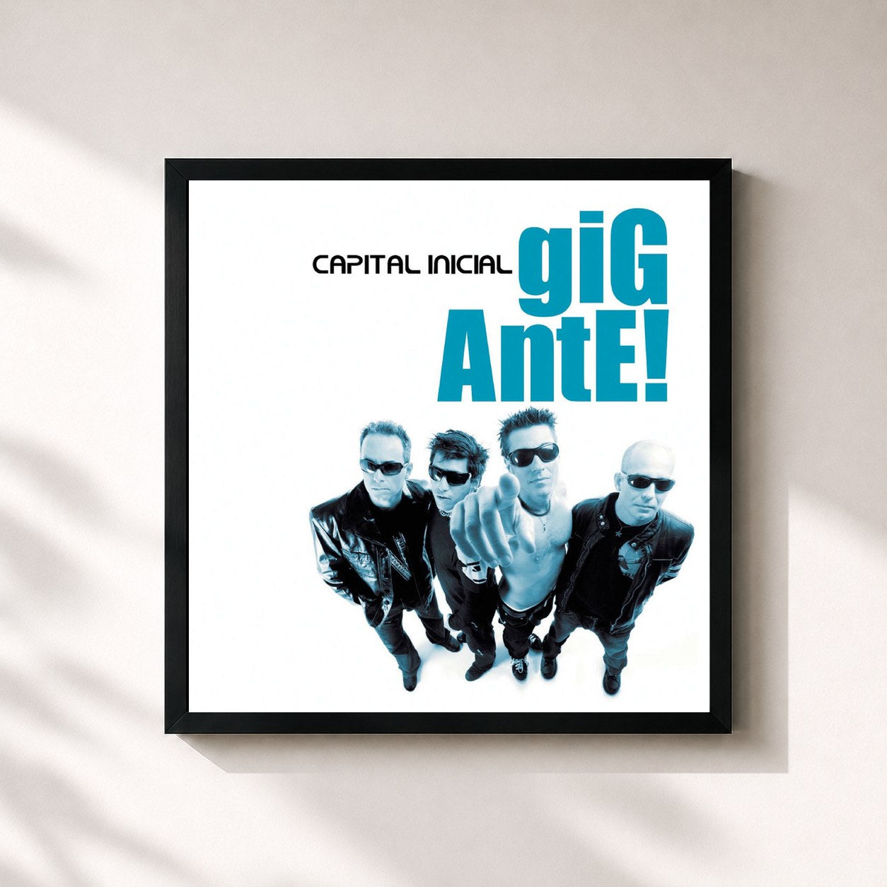 #noir Tableau carré de l'album Gigante de Capital Inicial, cadre noir 32x32 cm