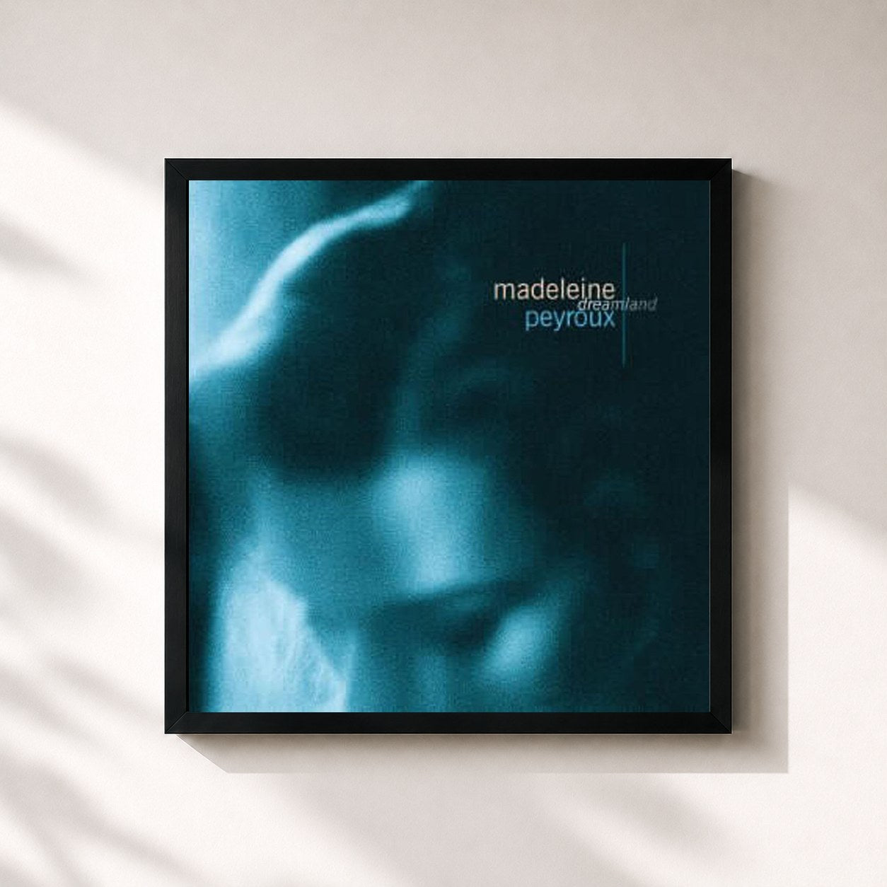 #noir Tableau carré de l'album Dreamland de Madeleine Peyroux, cadre noir 32x32 cm