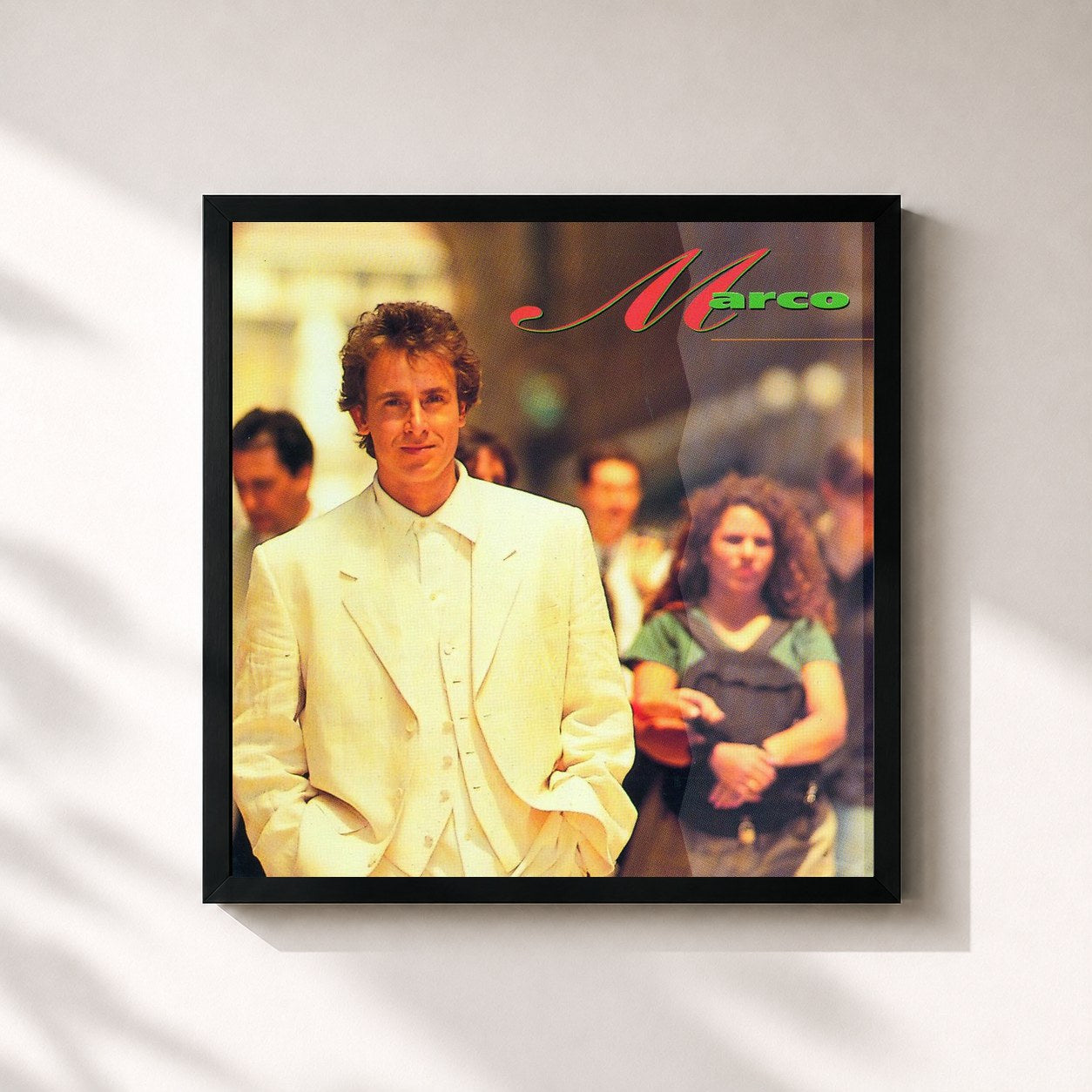#noir Tableau carré de l'album Marco de Marco Borsato, cadre noir 32x32 cm