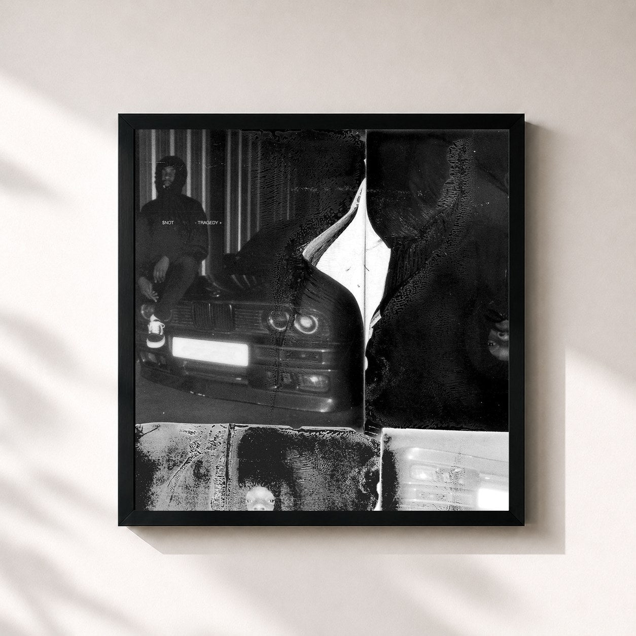 #noir Tableau carré de l'album - TRAGEDY + de $Not, cadre noir 32x32 cm
