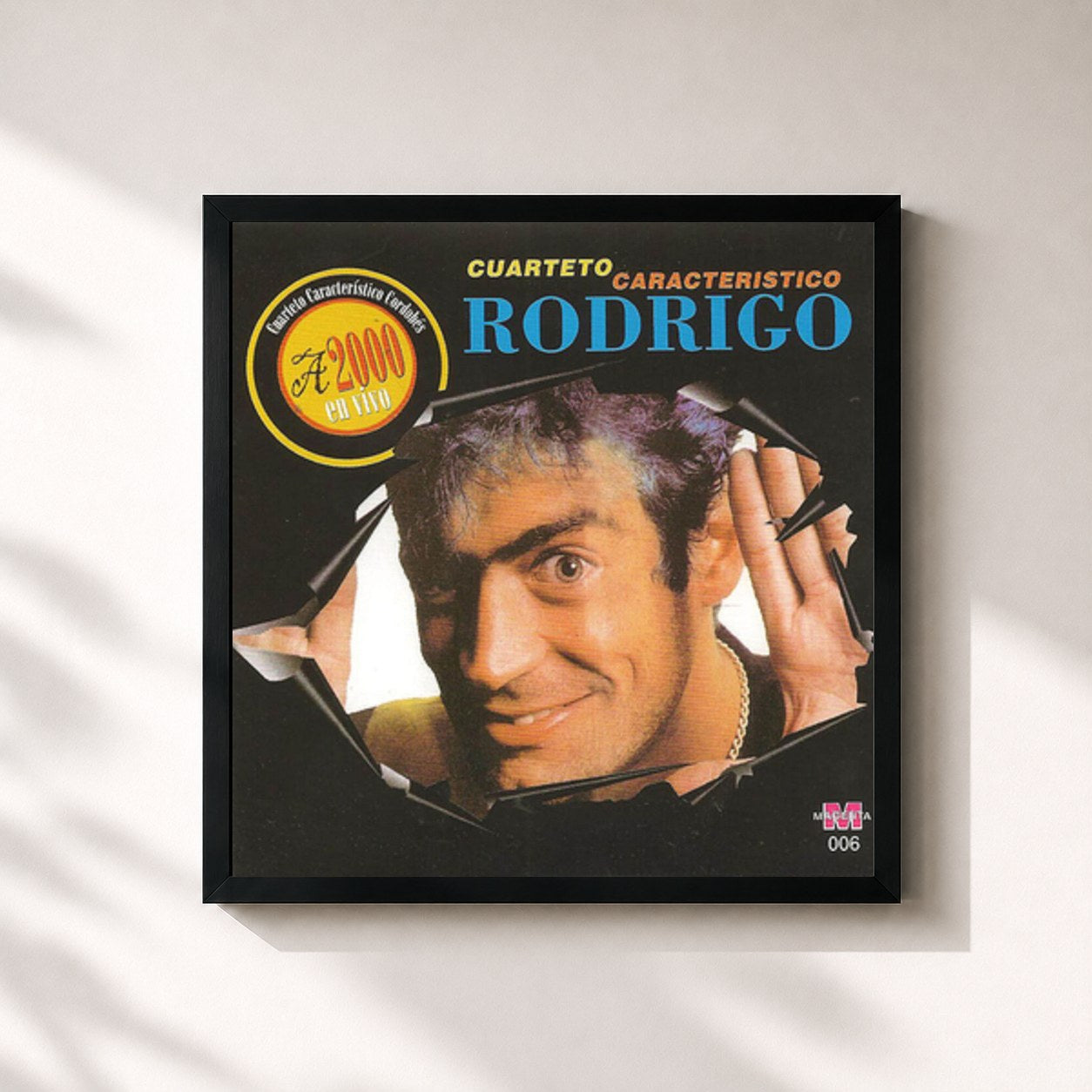 #noir Tableau carré de l'album Cuarteto Característico (A2000) de Rodrigo, cadre noir 32x32 cm