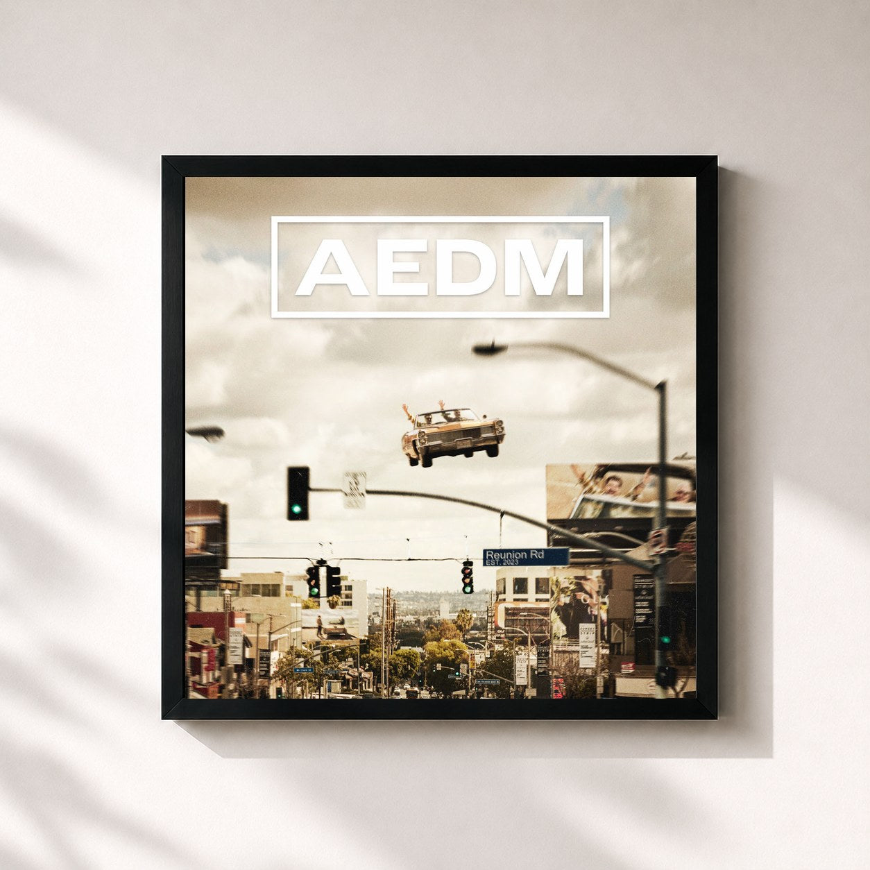 #noir Tableau carré de l'album AEDM de Acda en de Munnik, cadre noir 32x32 cm