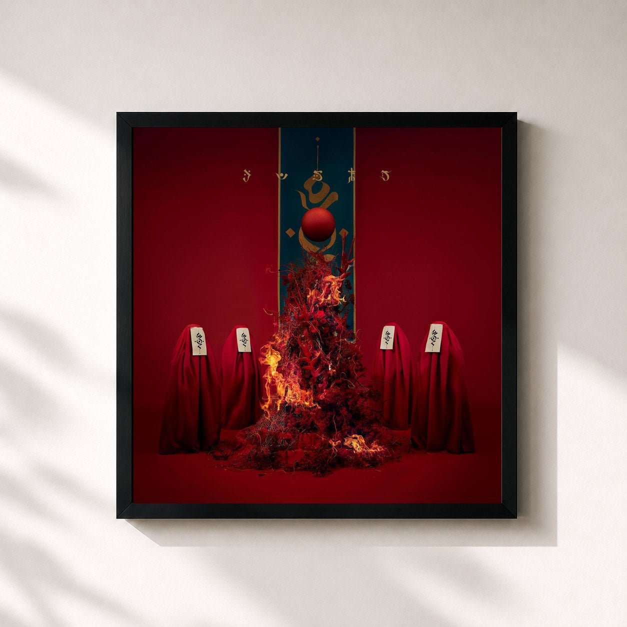 #noir Tableau carré de l'album DEMAGOG de Tatsuya Kitani, cadre noir 32x32 cm