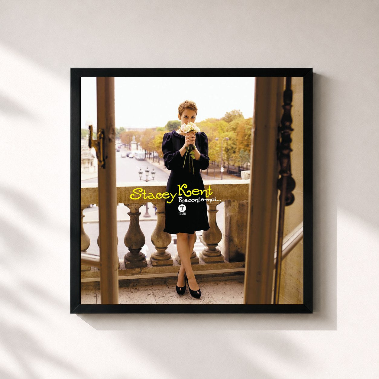 #noir Tableau carré de l'album Raconte-moi... (Bonus Edition) de Stacey Kent, cadre noir 32x32 cm