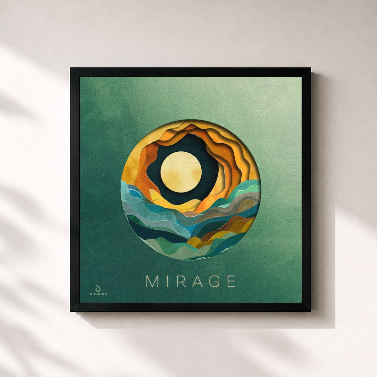 #noir Tableau carré de l'album Mirage de KSHMR, cadre noir 32x32 cm