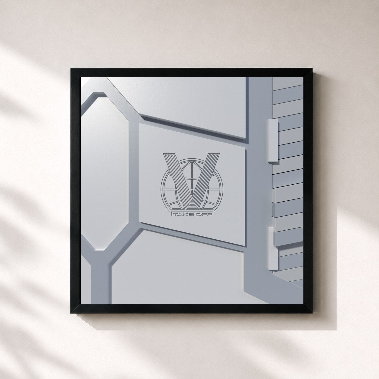 #noir Tableau carré de l'album Take Off – The 1st Mini Album de WayV, cadre noir 32x32 cm