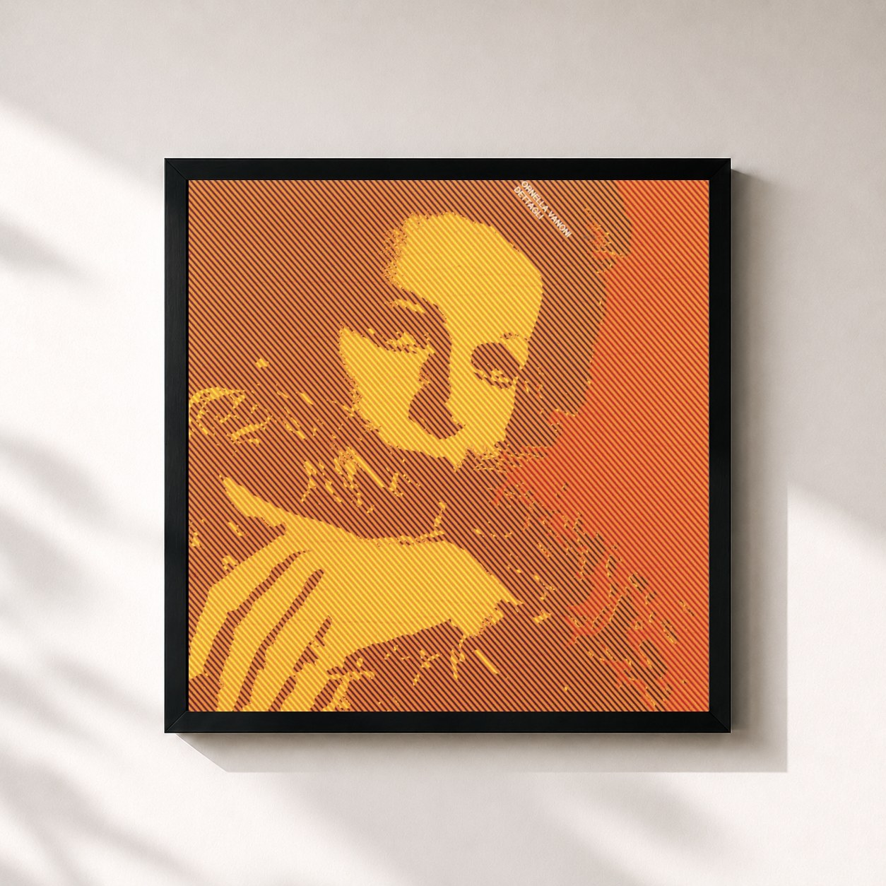 #noir Tableau carré de l'album Dettagli de Ornella Vanoni, cadre noir 32x32 cm