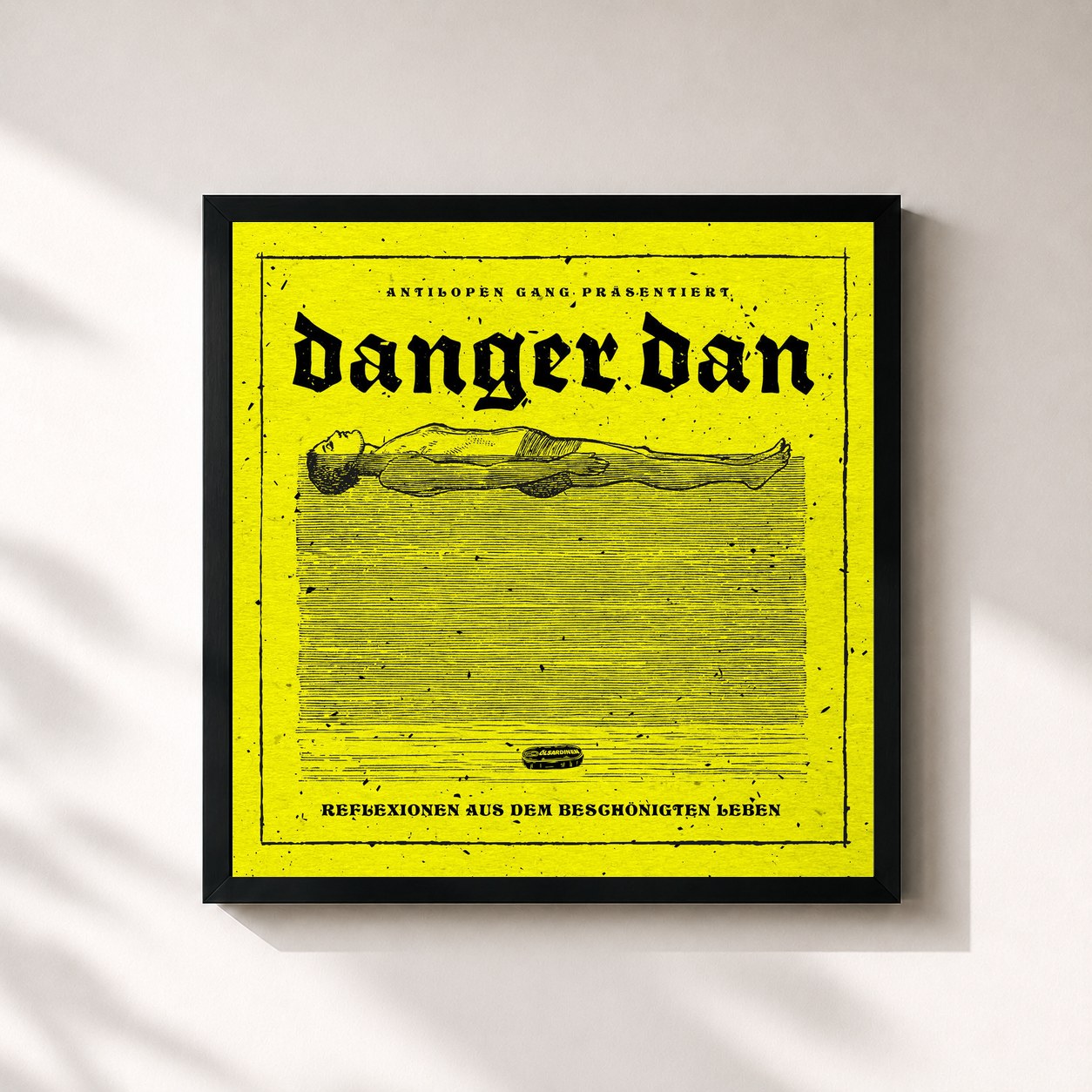 #noir Tableau carré de l'album Reflexionen aus dem beschönigten Leben de Danger Dan, cadre noir 32x32 cm