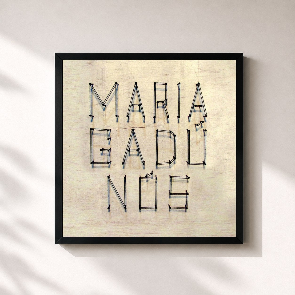 #noir Tableau carré de l'album Nós de Maria Gadú, cadre noir 32x32 cm