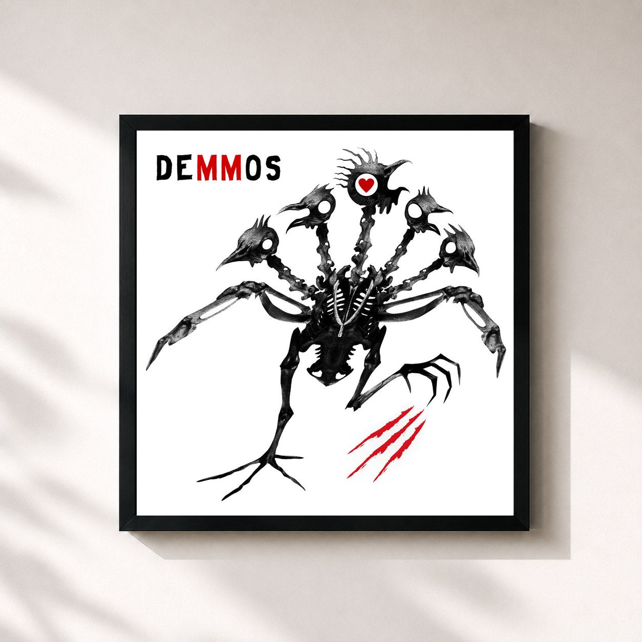 #noir Tableau carré de l'album DEMMOS de Mother Mother, cadre noir 32x32 cm