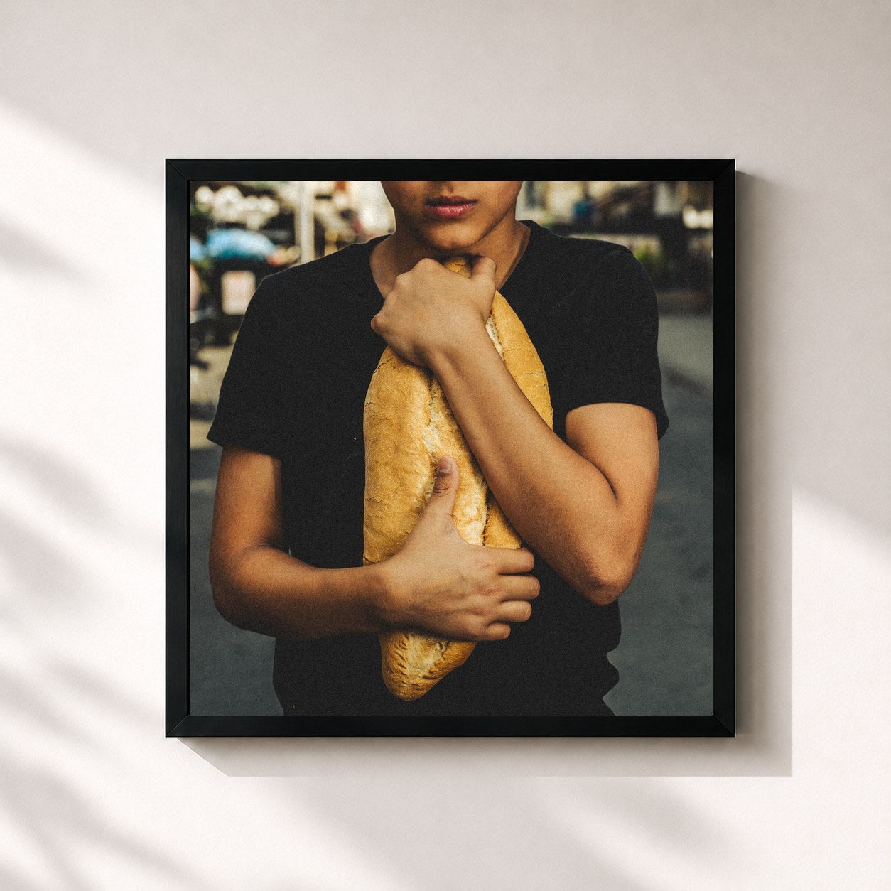 #noir Tableau carré de l'album Brot de Eno, cadre noir 32x32 cm