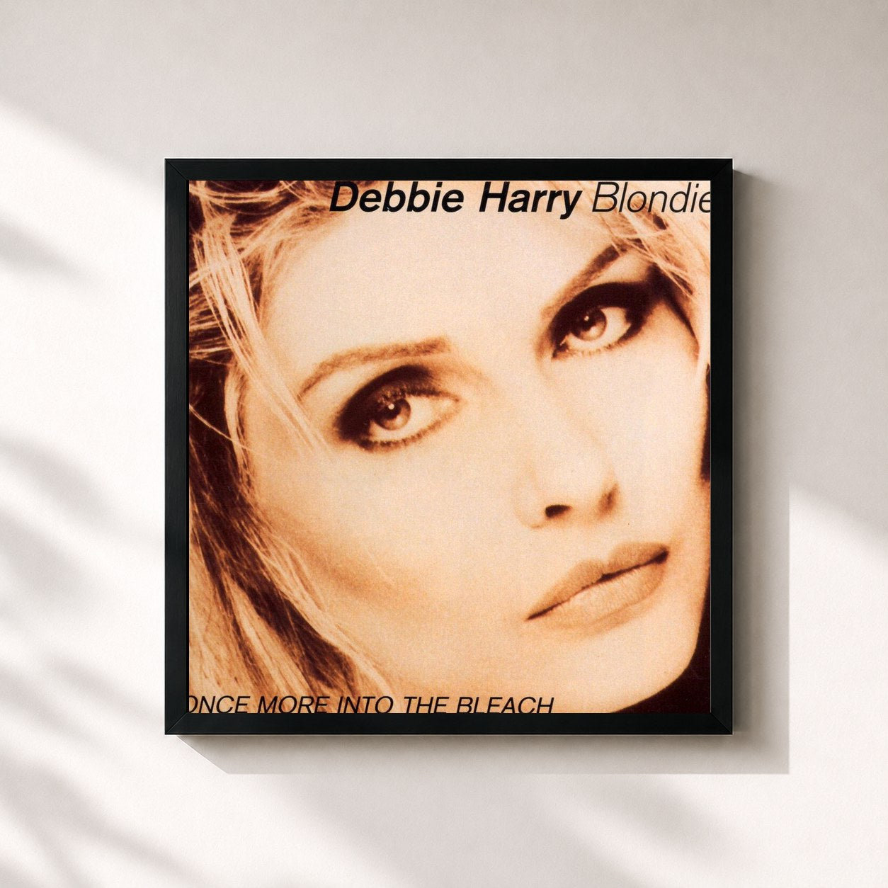 #noir Tableau carré de l'album Once More Into The Bleach de Blondie, cadre noir 32x32 cm