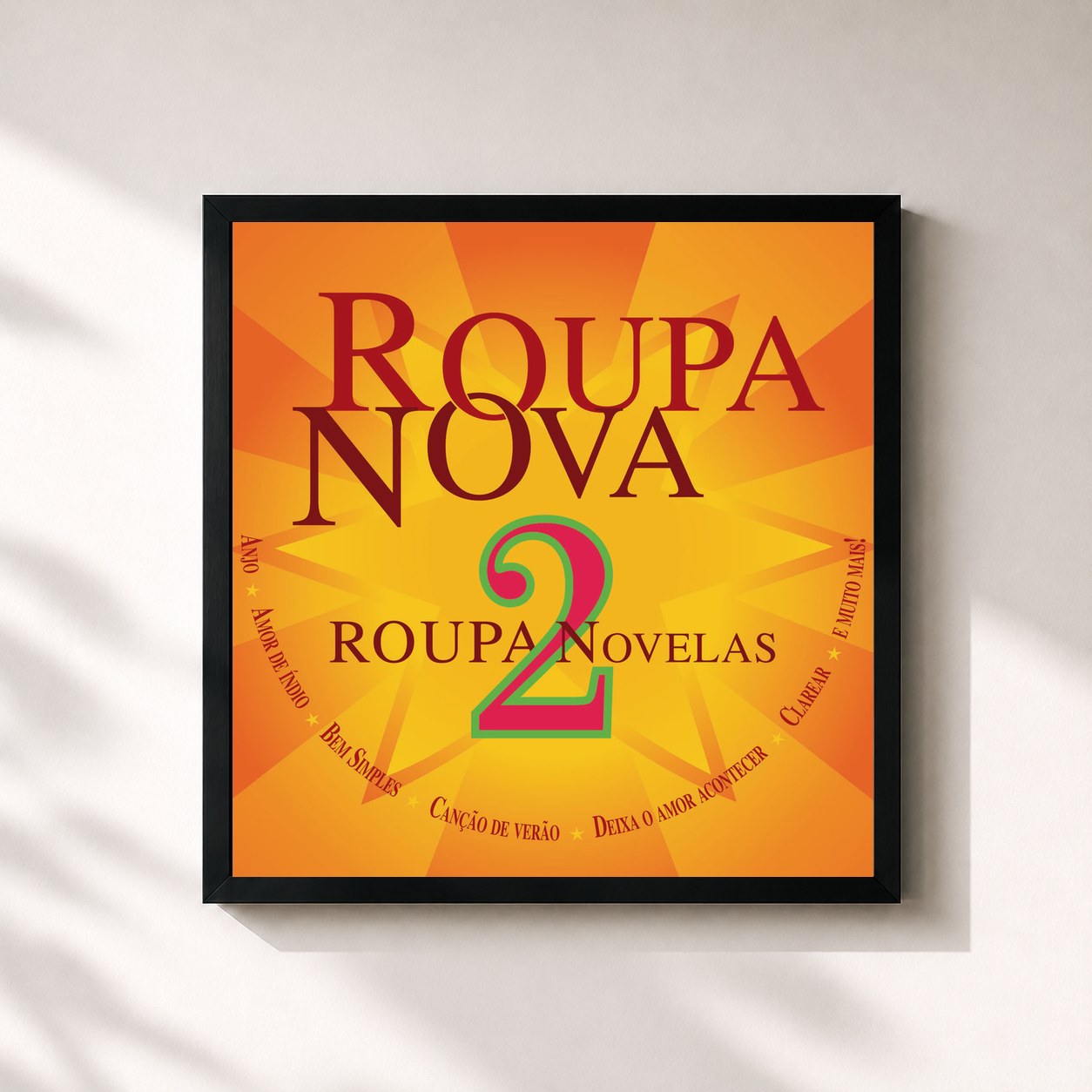 #noir Tableau carré de l'album Roupa Nova - Novelas 2 de Roupa Nova, cadre noir 32x32 cm