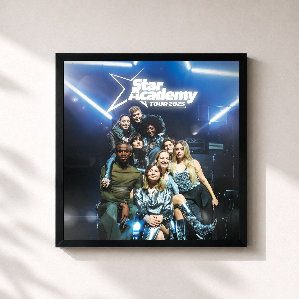 #noir Tableau carré de l'album Star Academy Tour 2025 de Star Academy, cadre noir 32x32 cm