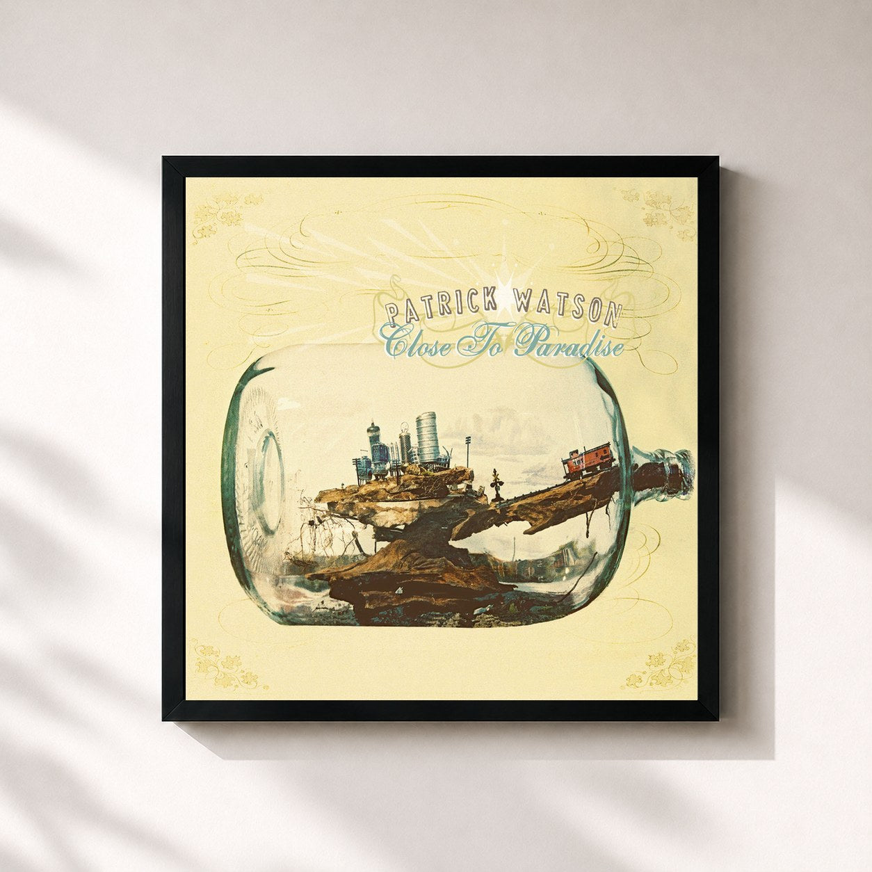 #noir Tableau carré de l'album Close to Paradise de Patrick Watson, cadre noir 32x32 cm