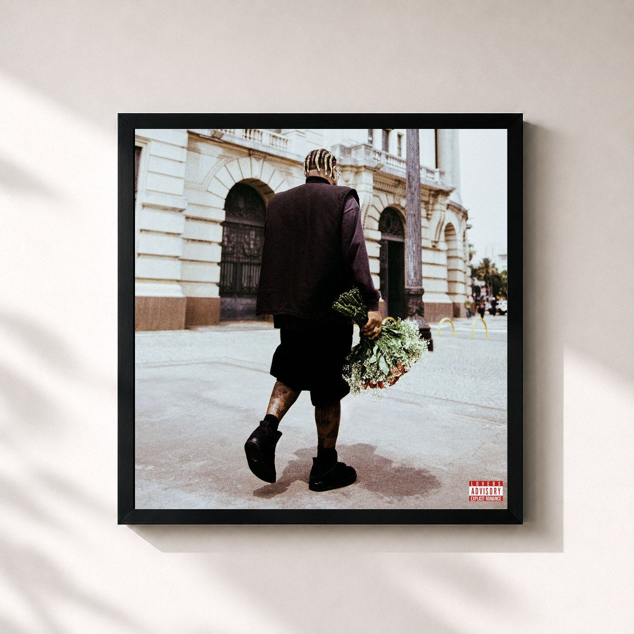 #noir Tableau carré de l'album BUSCO ROMANCE LOVE SHOW de Luccas Carlos, cadre noir 32x32 cm