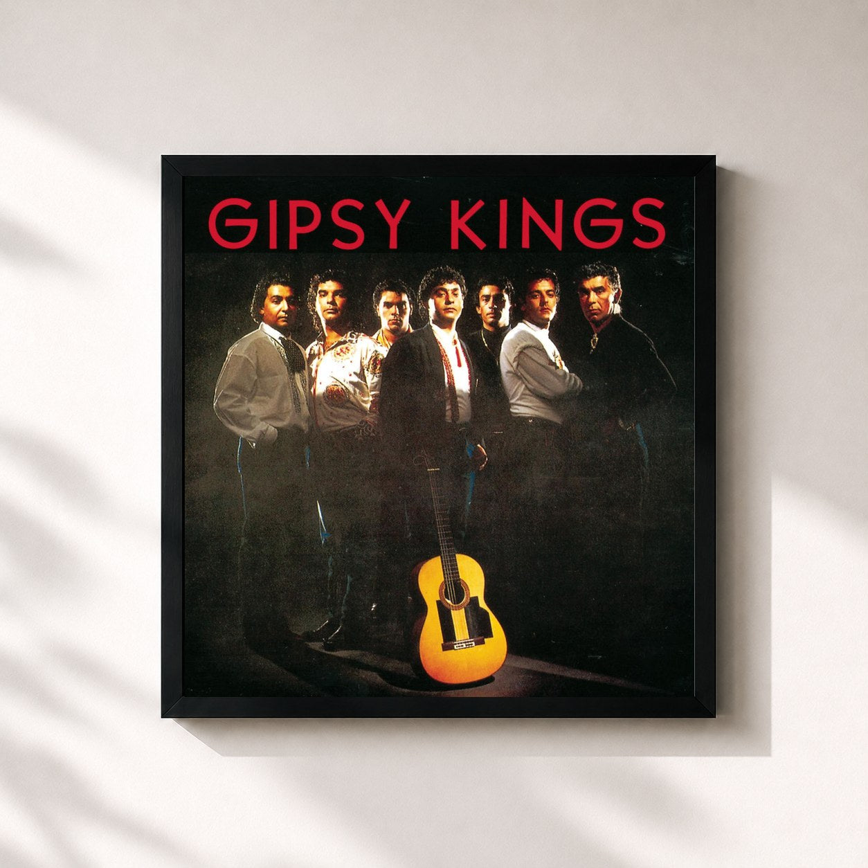 #noir Tableau carré de l'album Gipsy Kings de Gipsy Kings, cadre noir 32x32 cm