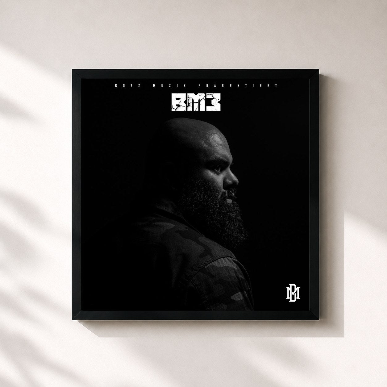 #noir Tableau carré de l'album Beastmode 3 de Animus, cadre noir 32x32 cm
