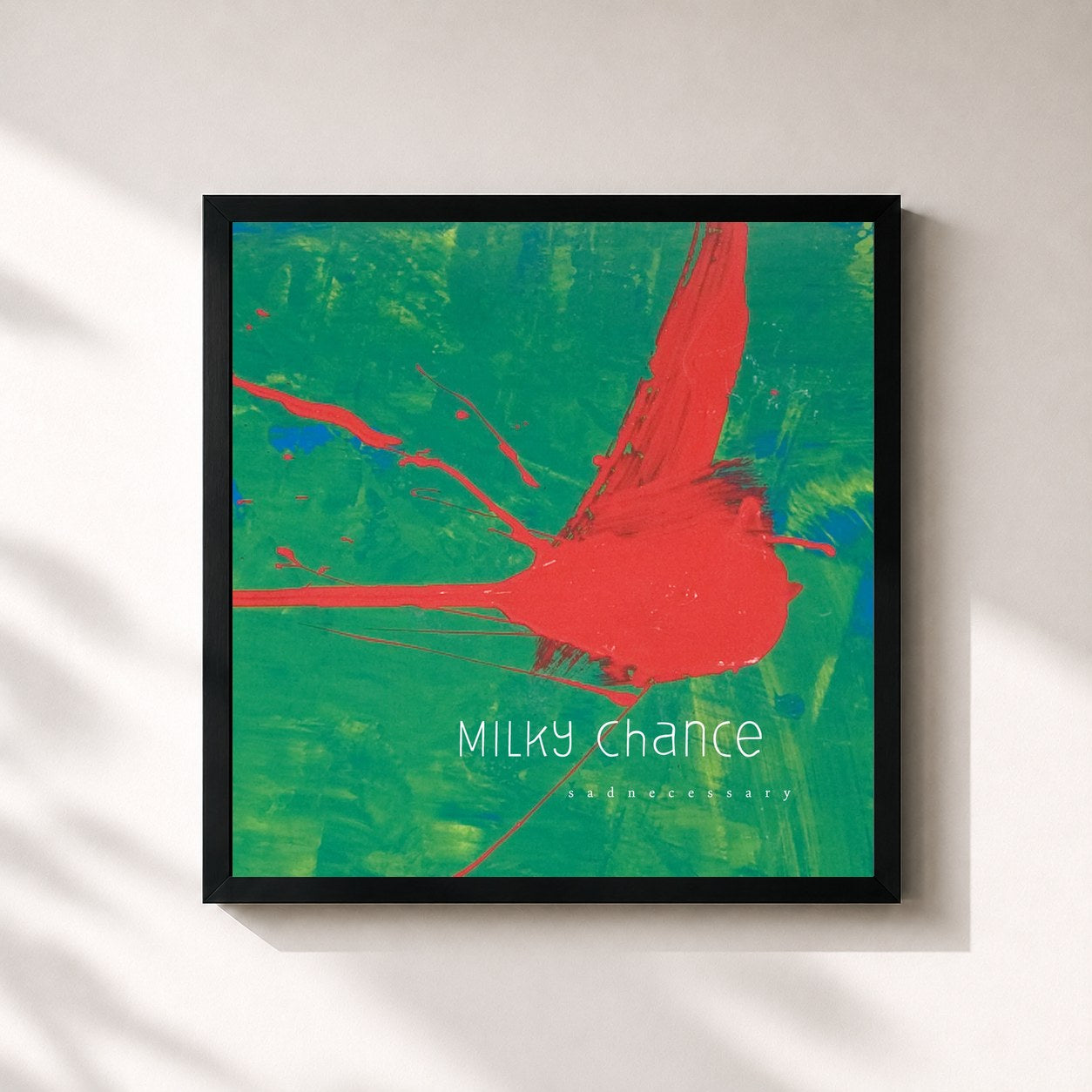 #noir Tableau carré de l'album Sadnecessary de Milky Chance, cadre noir 32x32 cm