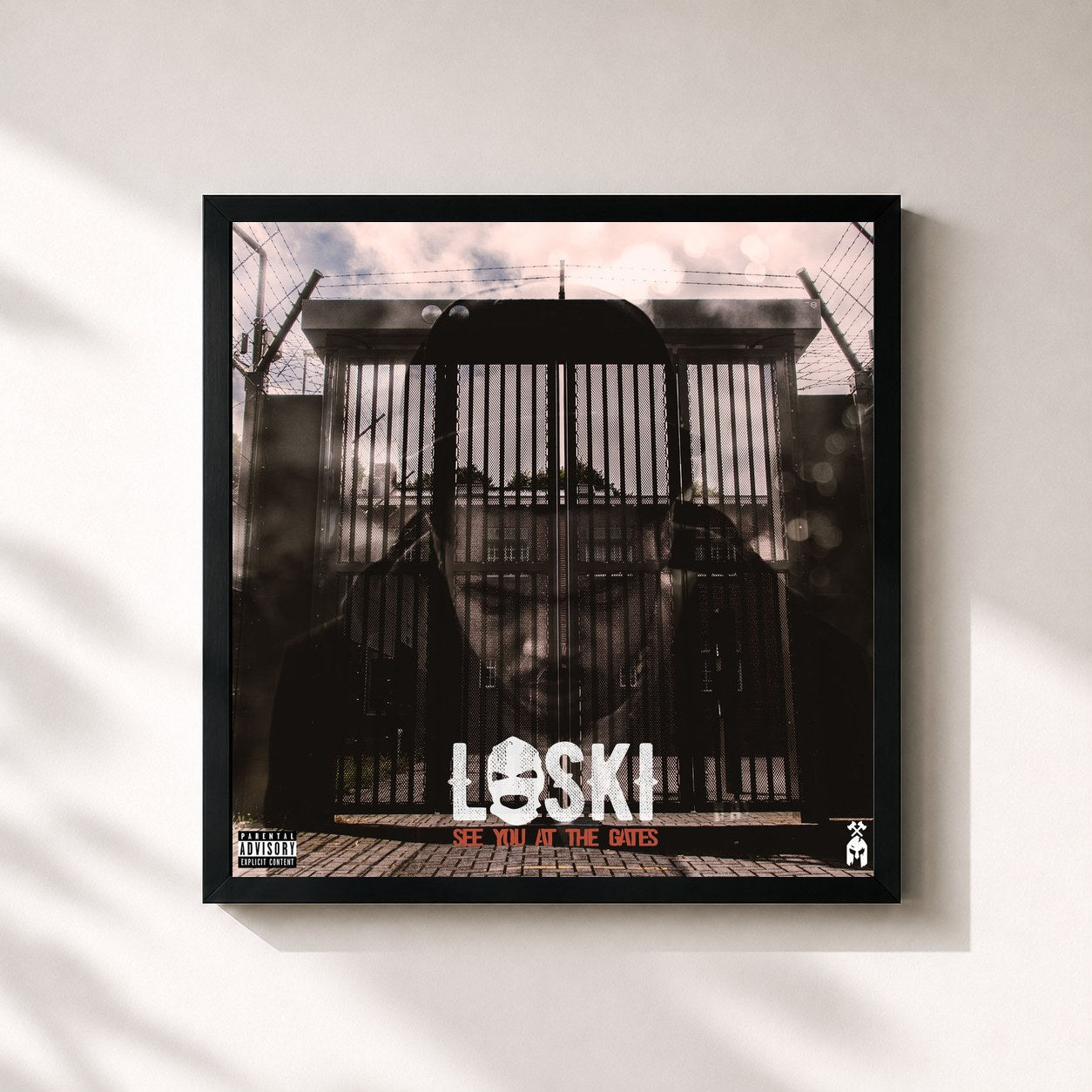 #noir Tableau carré de l'album See You At The Gates de Loski, cadre noir 32x32 cm
