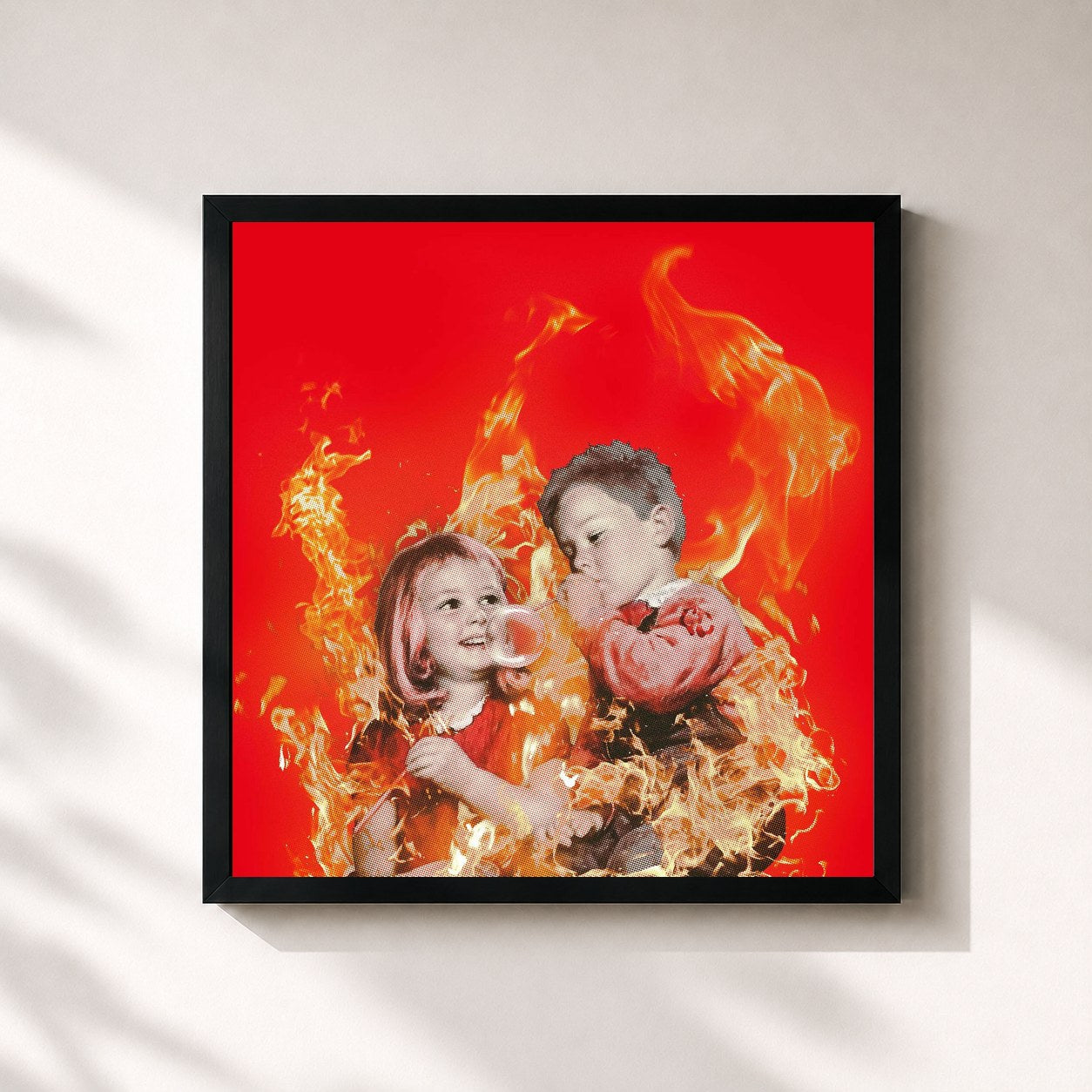 #noir Tableau carré de l'album Nostralgia de Coma_Cose, cadre noir 32x32 cm