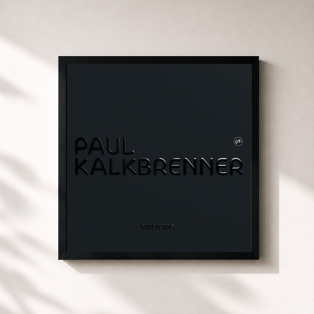 #noir Tableau carré de l'album Guten Tag de Paul Kalkbrenner, cadre noir 32x32 cm