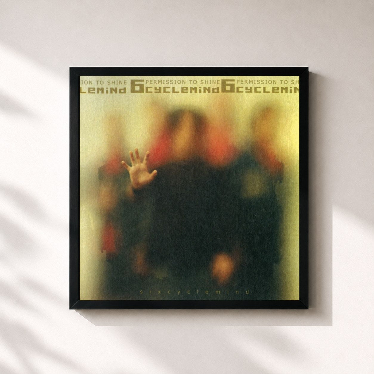 #noir Tableau carré de l'album Permission To Shine de 6CycleMind, cadre noir 32x32 cm