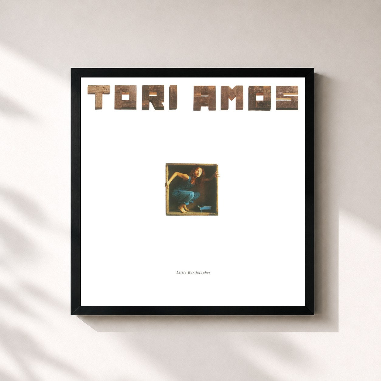 #noir Tableau carré de l'album Little Earthquakes (2015 Remaster) de Tori Amos, cadre noir 32x32 cm