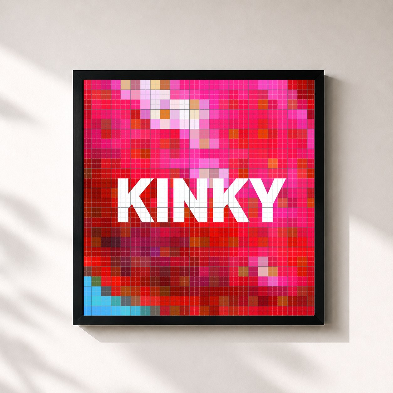 #noir Tableau carré de l'album Kinky de Kinky, cadre noir 32x32 cm
