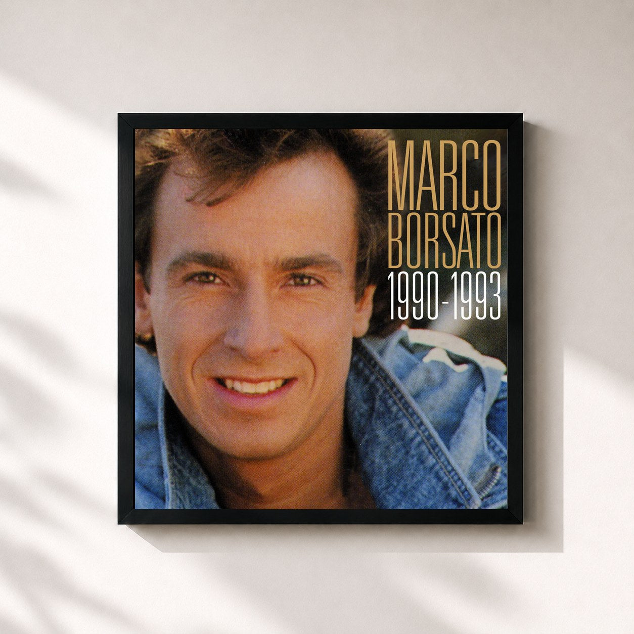 #noir Tableau carré de l'album Marco Borsato 1990 - 1993 de Marco Borsato, cadre noir 32x32 cm